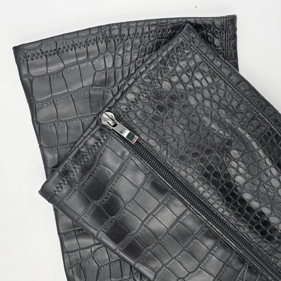 6W Franco Sarto Women's Tribute Knee High Boots, Black Crocco Faux Leather - Picture 10 of 16